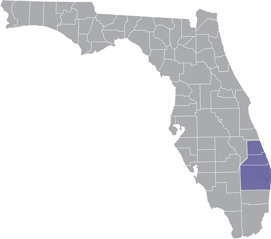 South Florida Map - Palm Beach, Martin, Port St Lucie.