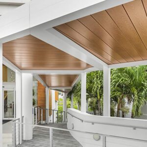 Aluminum pergola in Jupiter, FL - Wood finish for the roof - Azenco Outdoor pergola